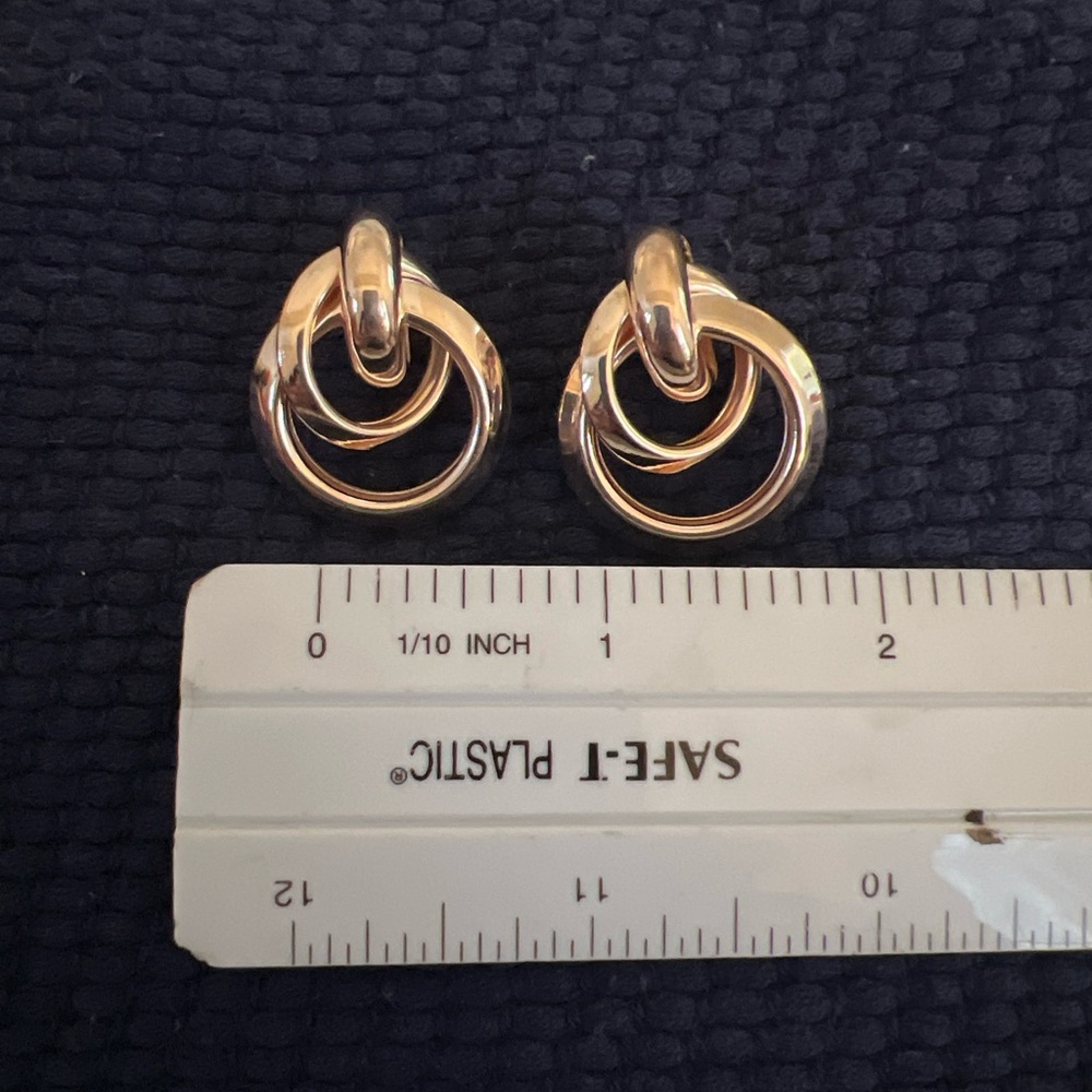 Rose Gold Tone Dbl Loop Earrings